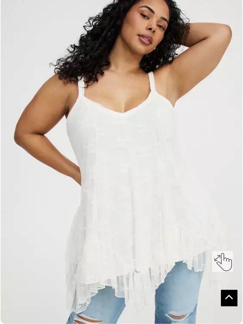 NWOT Torrid Sheer Lace Hanky Hem Slip Top size 2